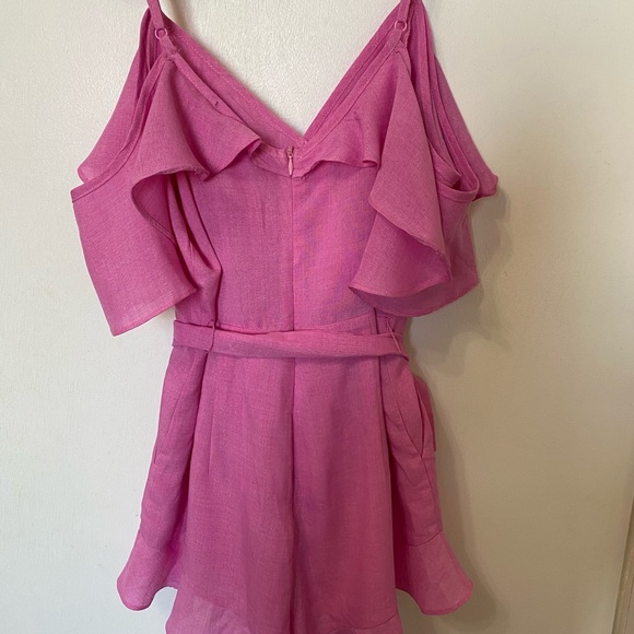 Blue Blush Pink Ruffle Romper - Picture 2 of 5